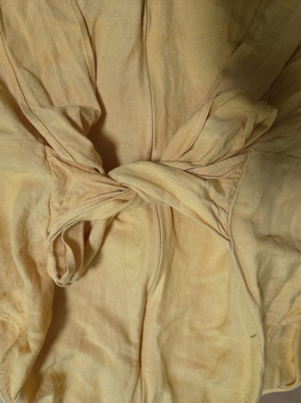 LOFT Plus Mustard Yellow Linen Blend Halter Tie Back Midi Dress Size 20 - Picture 6 of 6